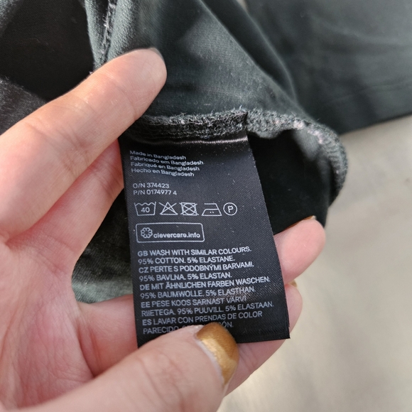 H&M Green Bodycon Dress Cotton Blend XS - Picture 5 of 5